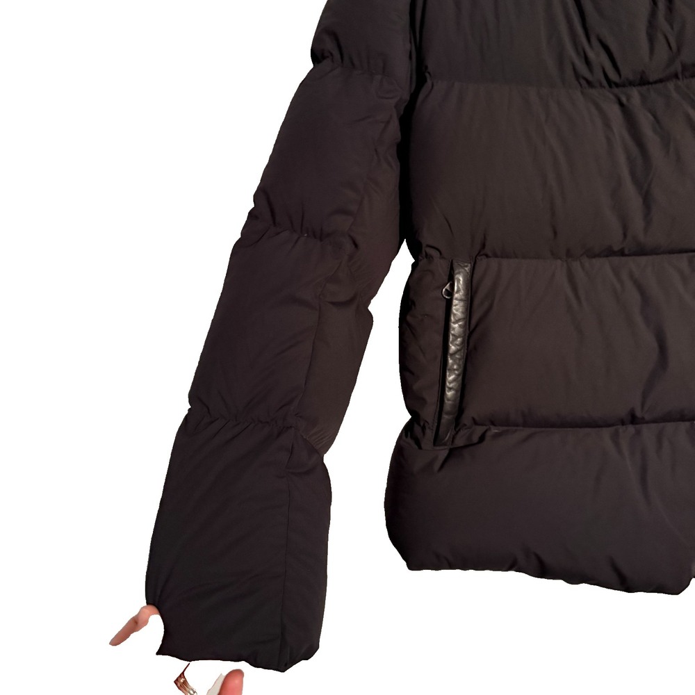 Mackage Montreal Large Down Puffer Coat Leather Accents Assymetrical Zipper - Picture 3 of 10